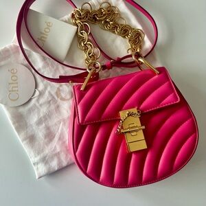 EUC Chloe Drew Bijou Mini Quilted Hot Pink Bag